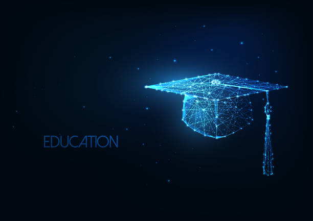Futuristic graduation cap representing education and innovation